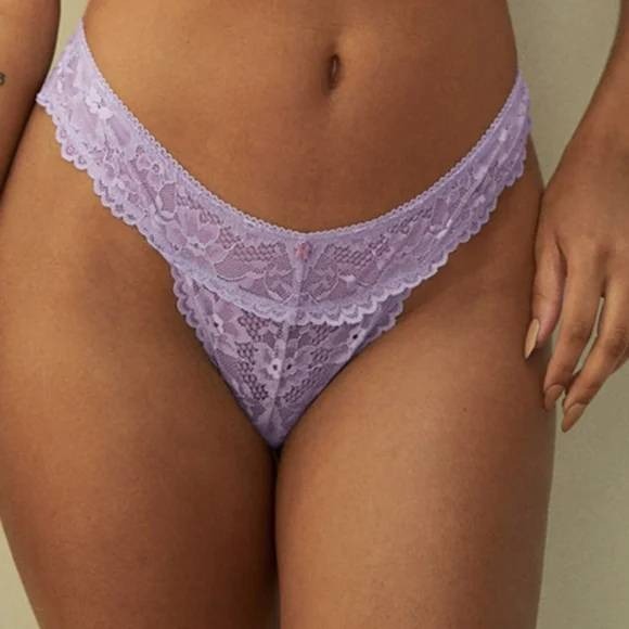Savage X Fenty Lavender Lace Thong Panty Lingerie X-Large New With Tags - Picture 1 of 4